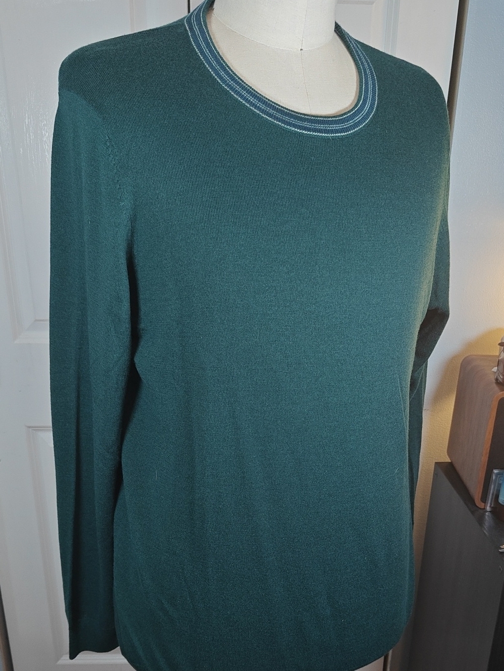 Michael Strahan Men's Dark Green Crewneck Sweater 2XLT